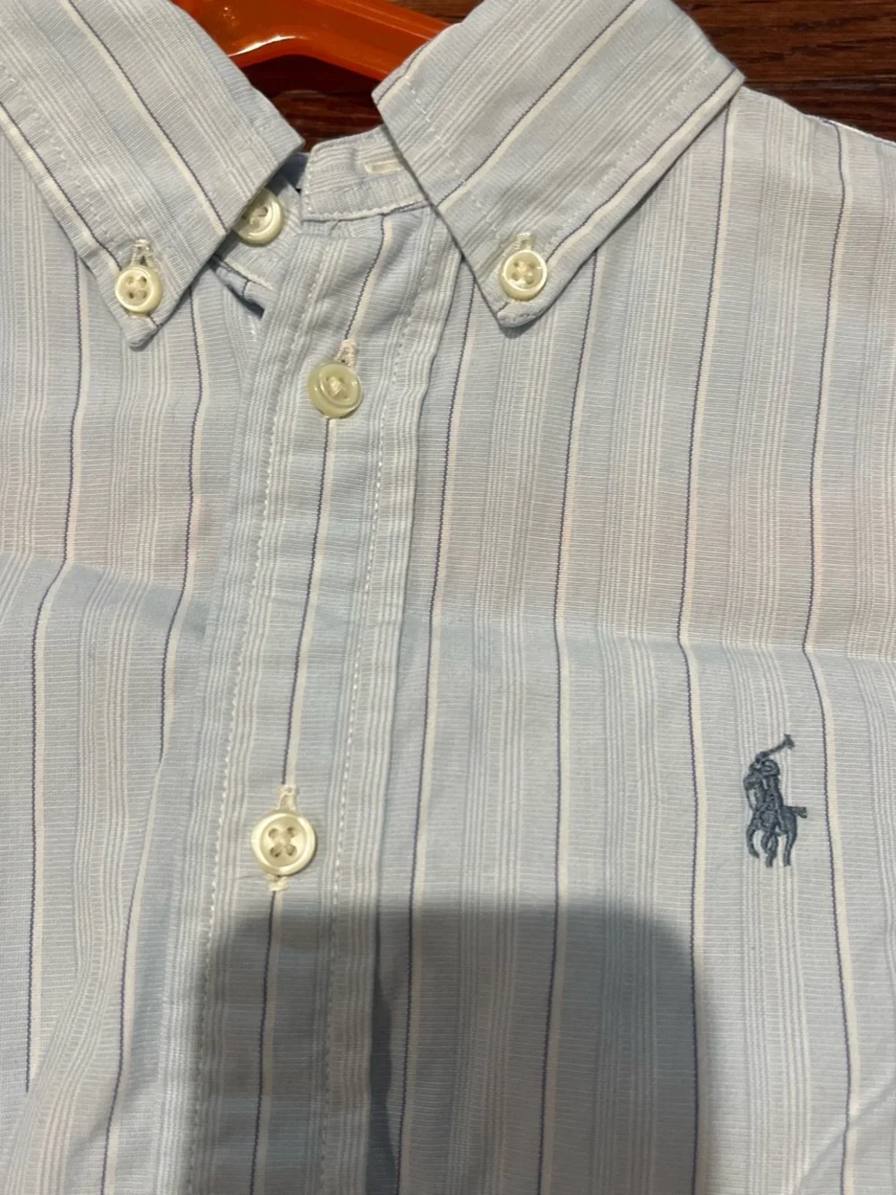 Ralph Lauren Light Blue Striped Button-Down Shirt